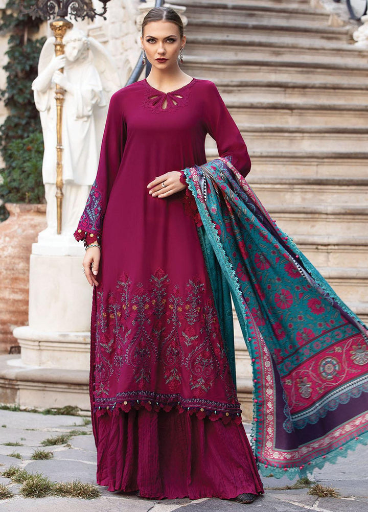 MPrints By Maria B Embroidered Linen Suits Unstitched 3 Piece MB23UW 6B - Winter Collection