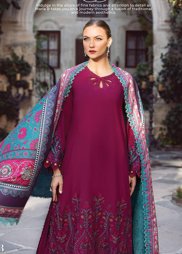 MPrints By Maria B Embroidered Linen Suits Unstitched 3 Piece MB23UW 6B - Winter Collection