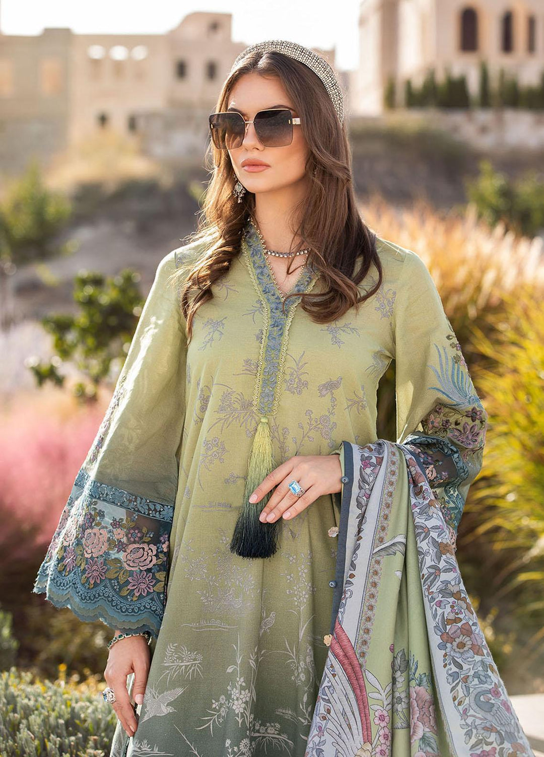 MPrints By Maria B Embroidered Linen Suits Unstitched 3 Piece MB23UW 7A - Winter Collection