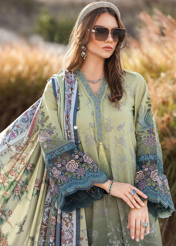 MPrints By Maria B Embroidered Linen Suits Unstitched 3 Piece MB23UW 7A - Winter Collection