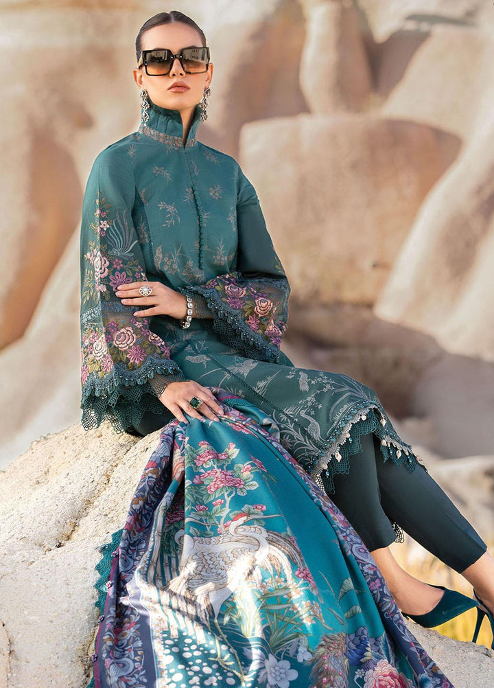 MPrints By Maria B Embroidered Linen Suits Unstitched 3 Piece MB23UW 7B - Winter Collection