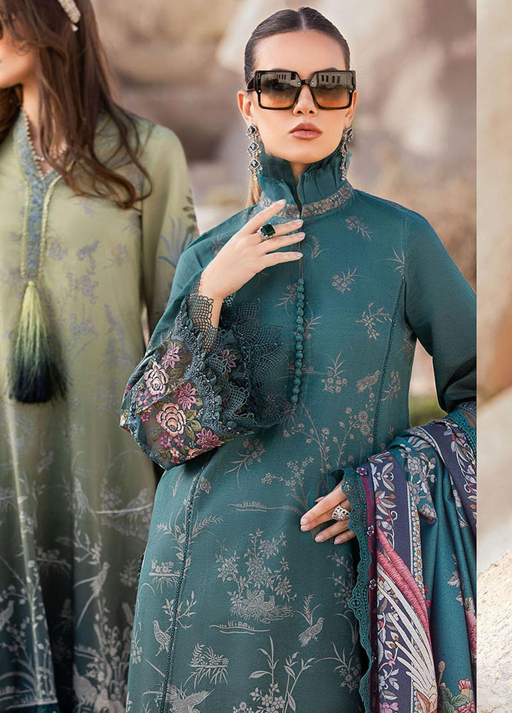 MPrints By Maria B Embroidered Linen Suits Unstitched 3 Piece MB23UW 7B - Winter Collection