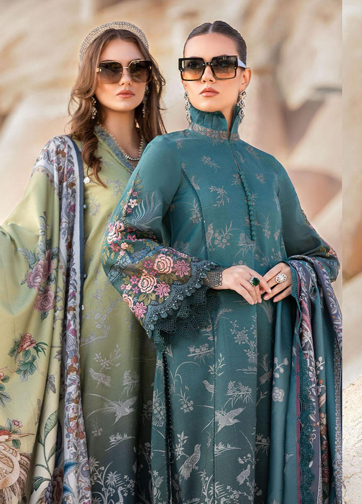 MPrints By Maria B Embroidered Linen Suits Unstitched 3 Piece MB23UW 7B - Winter Collection