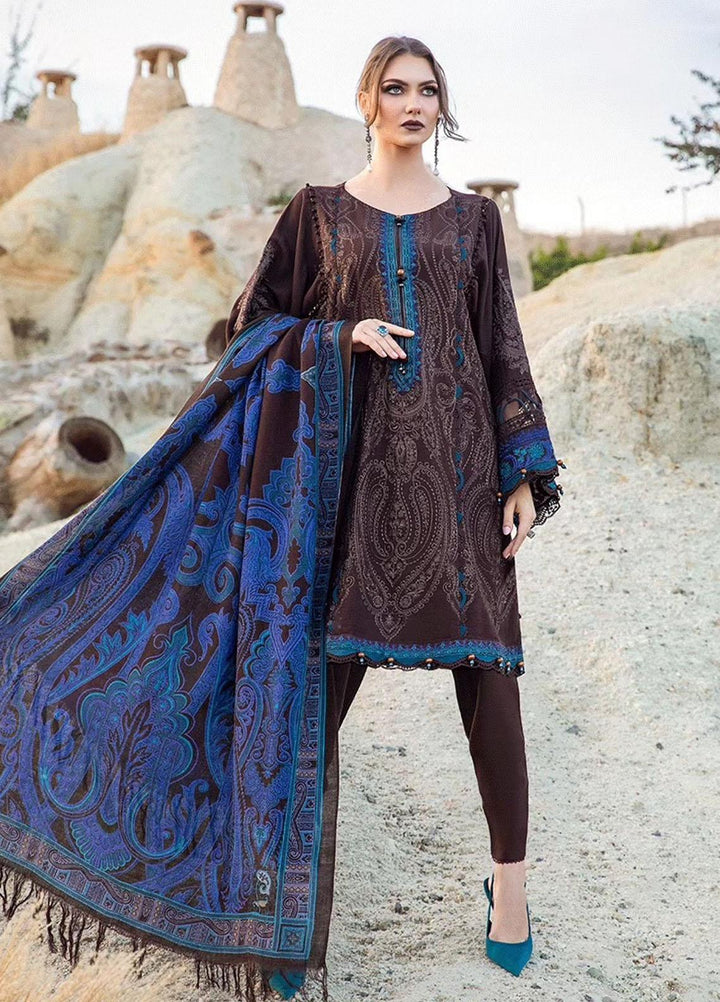 MPrints By Maria B Embroidered Linen Suits Unstitched 3 Piece MB23UW 8B - Winter Collection