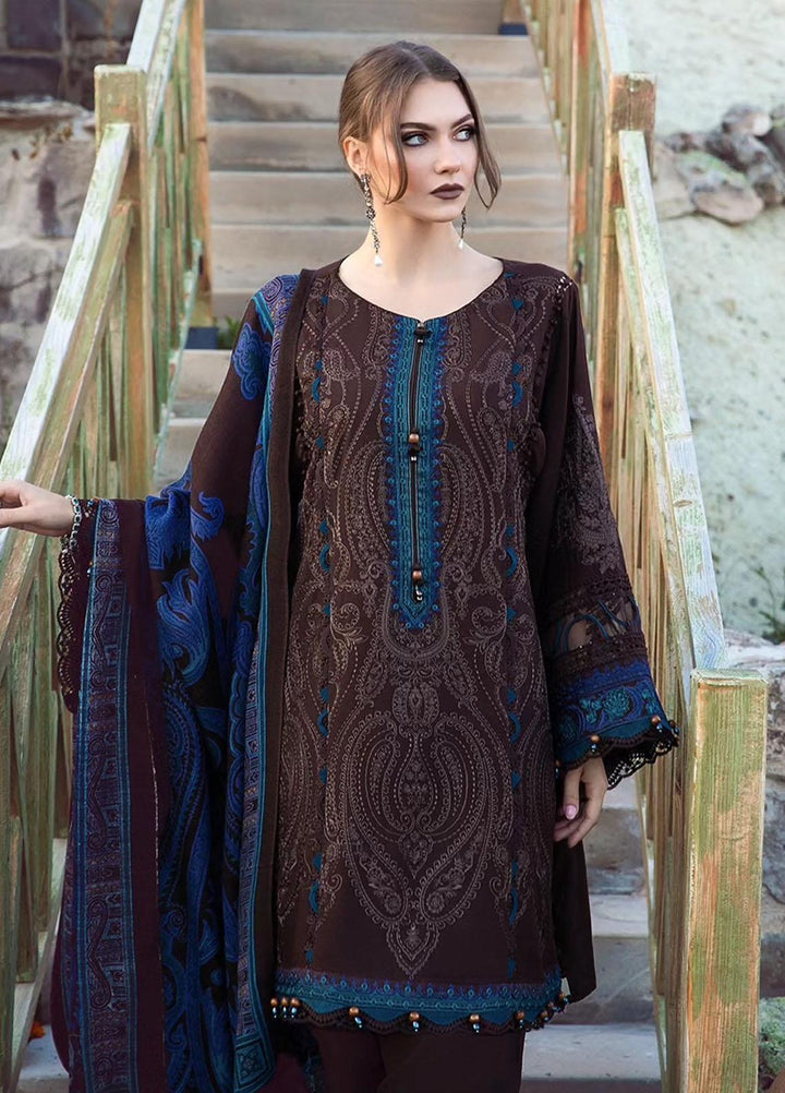 MPrints By Maria B Embroidered Linen Suits Unstitched 3 Piece MB23UW 8B - Winter Collection
