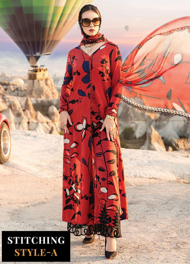 MPrints By Maria B Embroidered Linen Suits Unstitched 3 Piece MB23UW 9A - Winter Collection