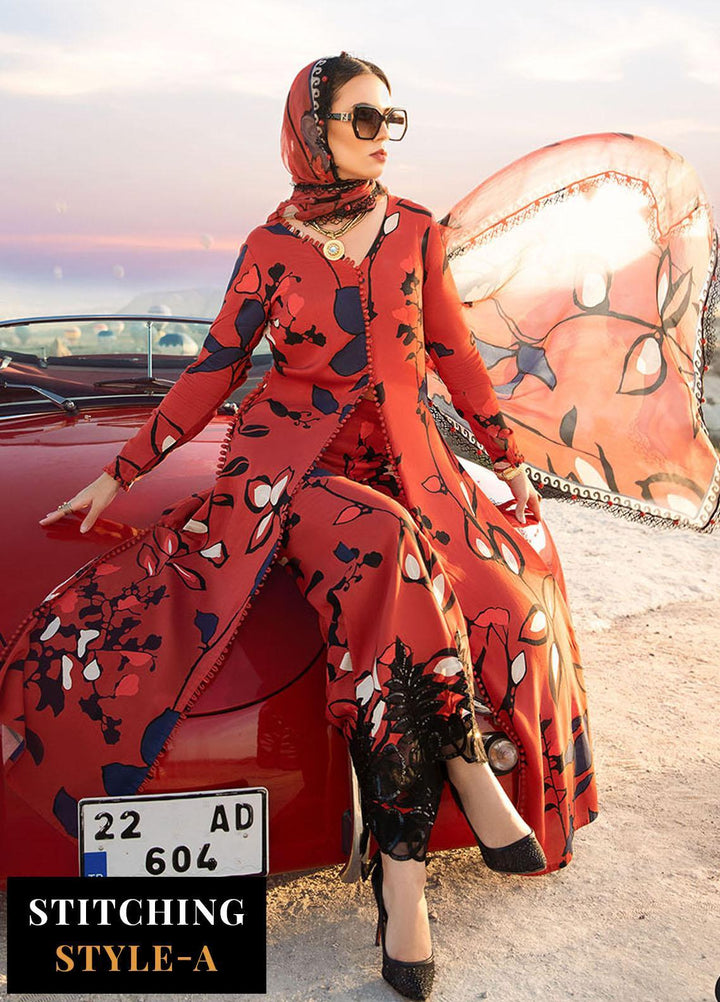 MPrints By Maria B Embroidered Linen Suits Unstitched 3 Piece MB23UW 9A - Winter Collection