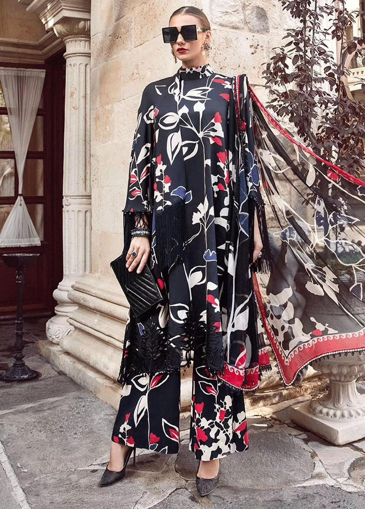 MPrints By Maria B Embroidered Linen Suits Unstitched 3 Piece MB23UW 9B - Winter Collection