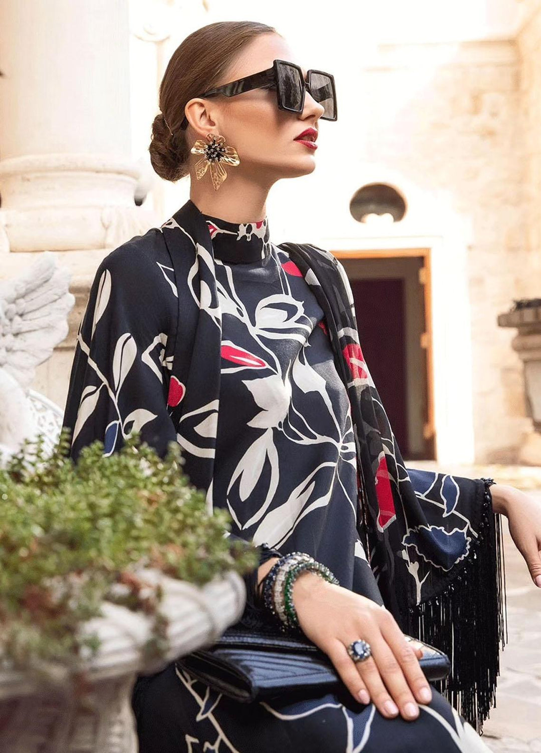 MPrints By Maria B Embroidered Linen Suits Unstitched 3 Piece MB23UW 9B - Winter Collection