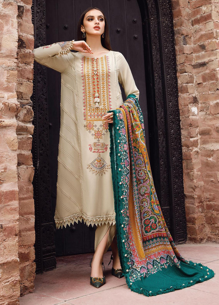 Mprints by Maria B Embroidered Linen Suits Unstitched 3 Piece MB22MW 10A - Winter Collection
