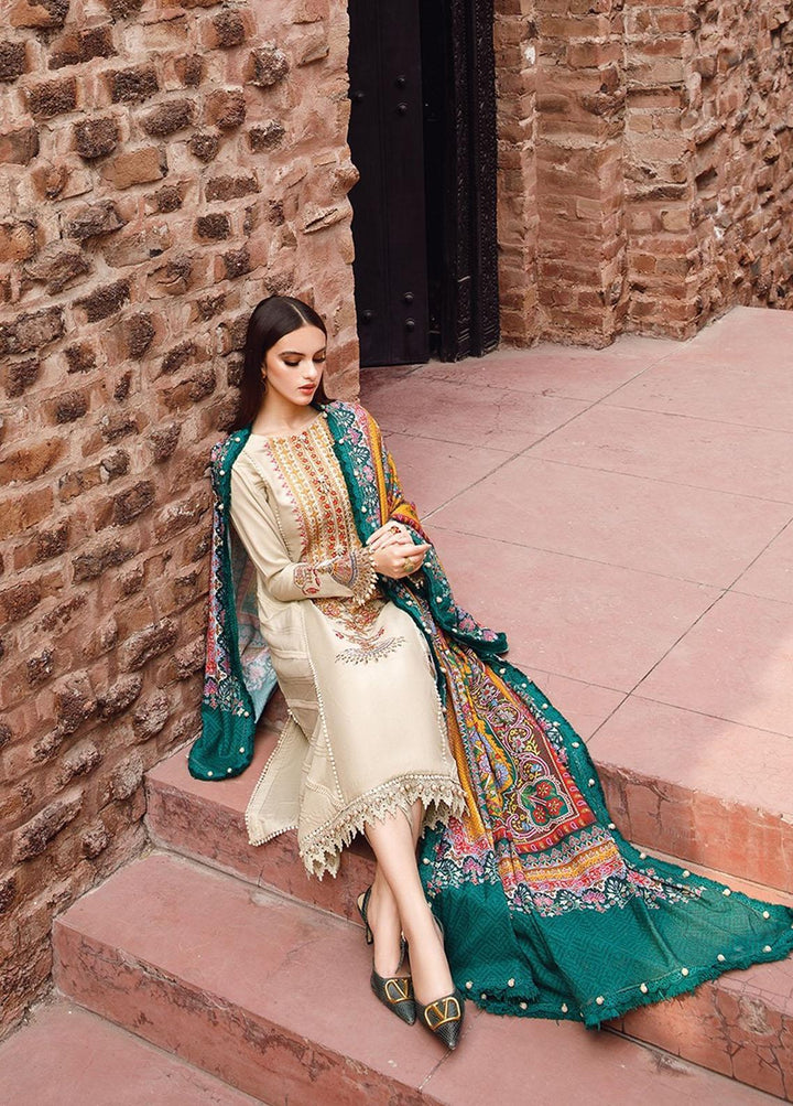 Mprints by Maria B Embroidered Linen Suits Unstitched 3 Piece MB22MW 10A - Winter Collection