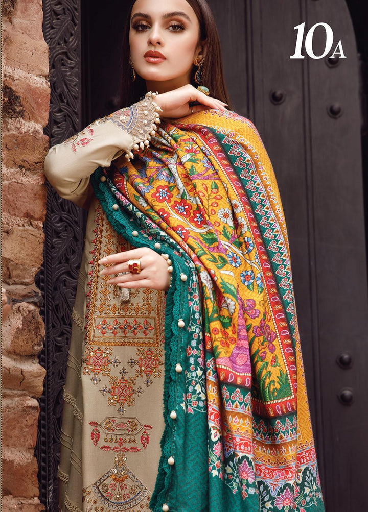 Mprints by Maria B Embroidered Linen Suits Unstitched 3 Piece MB22MW 10A - Winter Collection