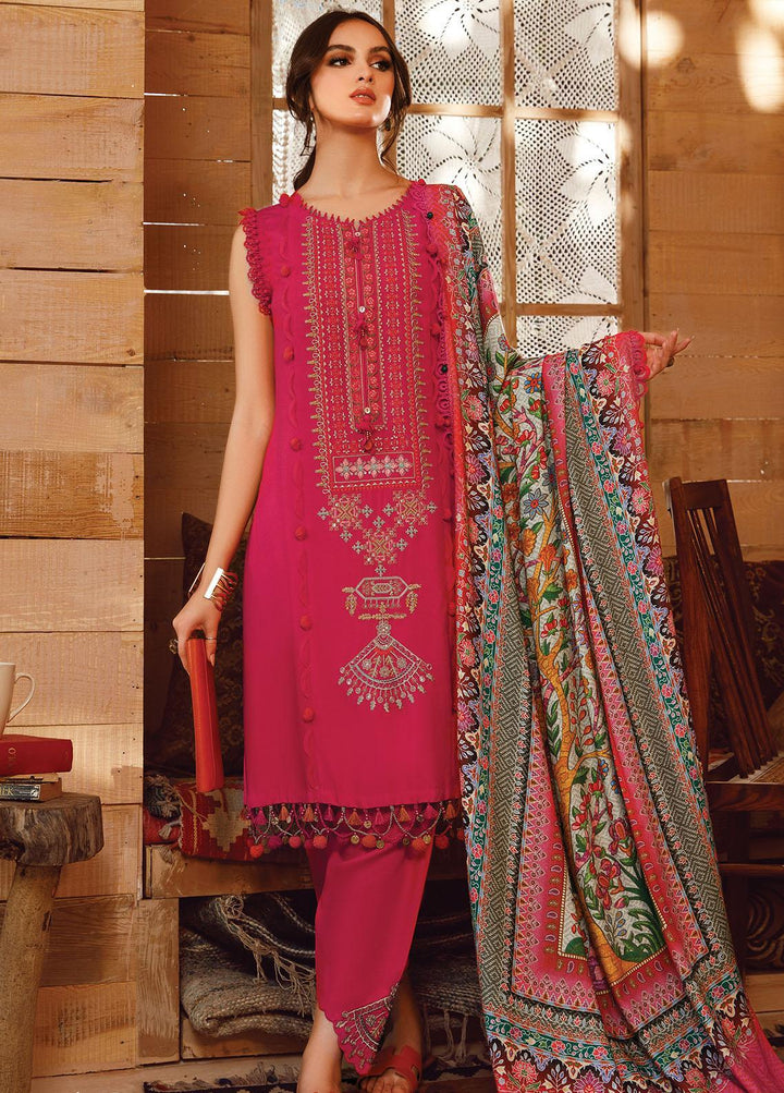 Mprints by Maria B Embroidered Linen Suits Unstitched 3 Piece MB22MW 10B - Winter Collection