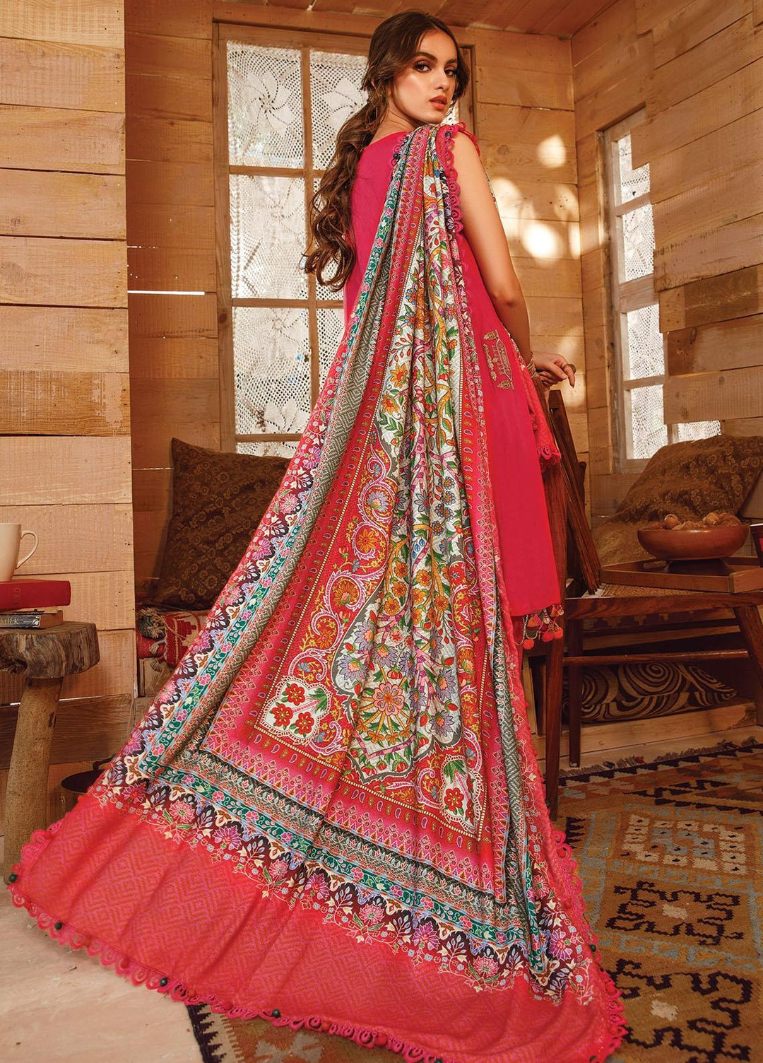 Mprints by Maria B Embroidered Linen Suits Unstitched 3 Piece MB22MW 10B - Winter Collection