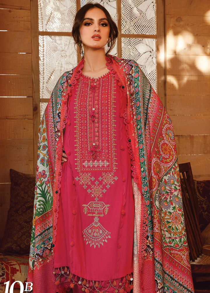 Mprints by Maria B Embroidered Linen Suits Unstitched 3 Piece MB22MW 10B - Winter Collection