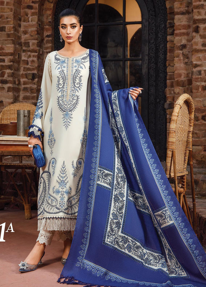 Mprints by Maria B Embroidered Linen Suits Unstitched 3 Piece MB22MW 1A - Winter Collection