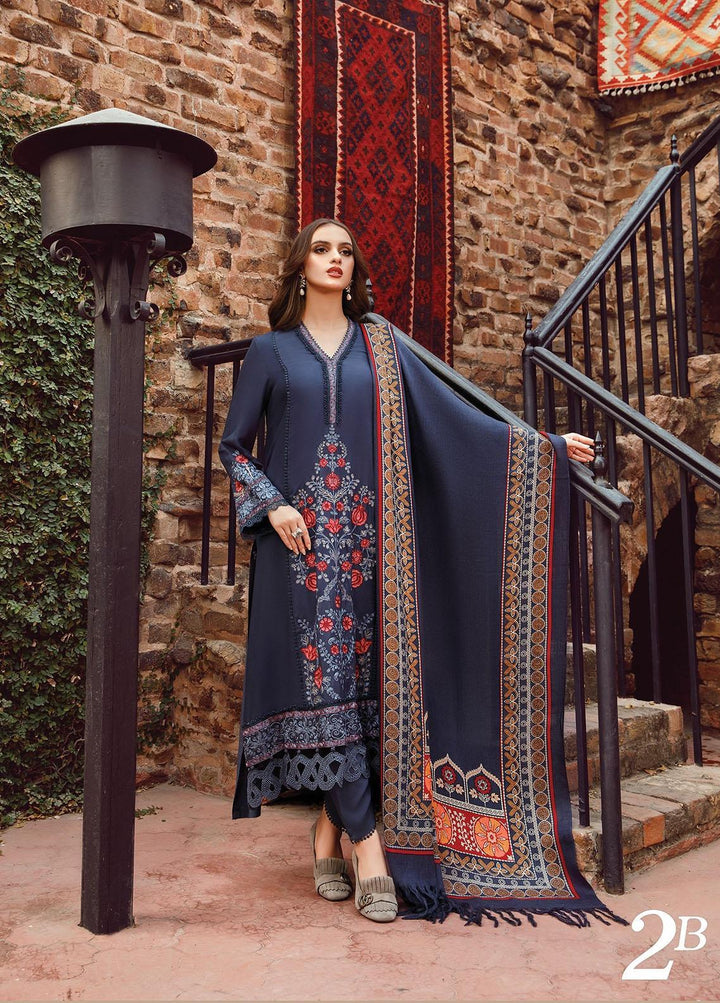 Mprints by Maria B Embroidered Linen Suits Unstitched 3 Piece MB22MW 2B - Winter Collection