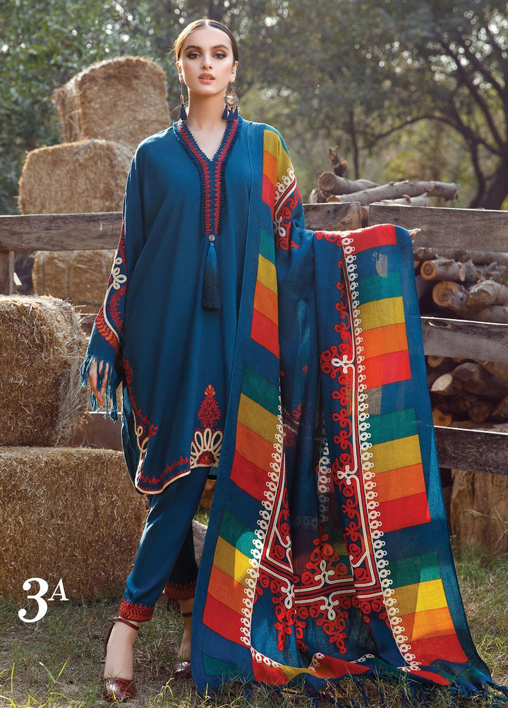 Mprints by Maria B Embroidered Linen Suits Unstitched 3 Piece MB22MW 3A - Winter Collection