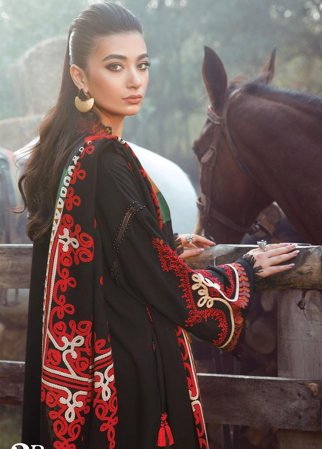 Mprints by Maria B Embroidered Linen Suits Unstitched 3 Piece MB22MW 3B - Winter Collection