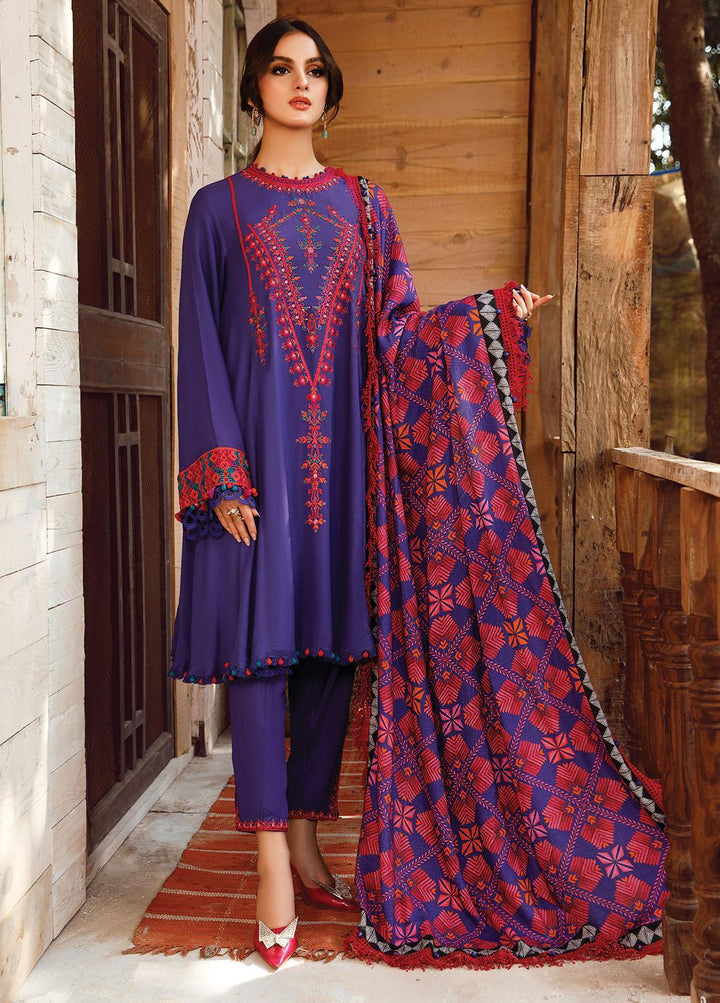 Mprints by Maria B Embroidered Linen Suits Unstitched 3 Piece MB22MW 4B - Winter Collection