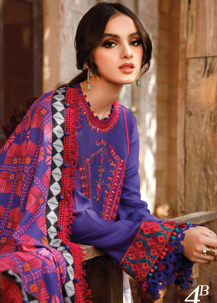 Mprints by Maria B Embroidered Linen Suits Unstitched 3 Piece MB22MW 4B - Winter Collection