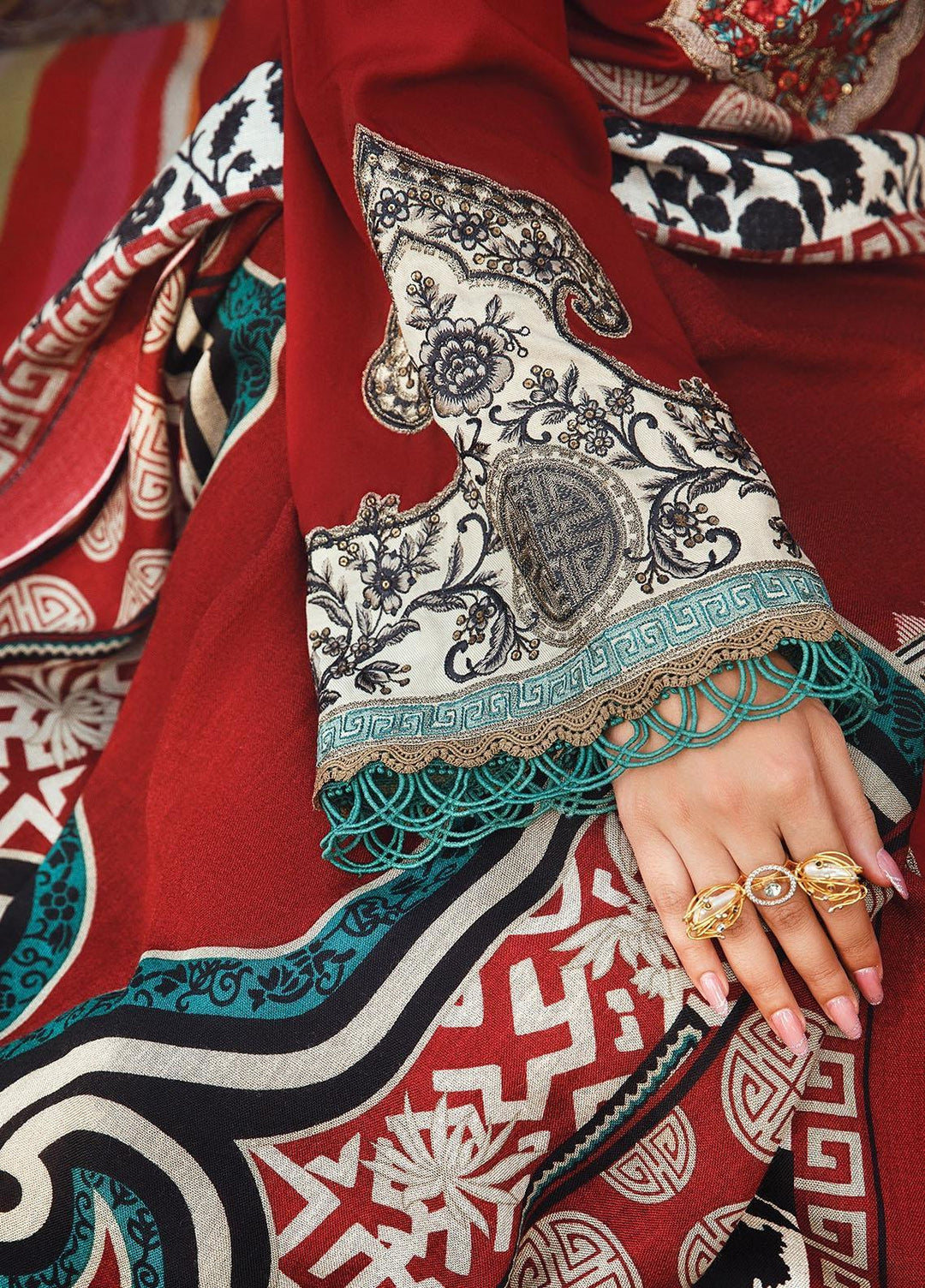 Mprints by Maria B Embroidered Karandi Suits Unstitched 3 Piece MB22MW 5B - Winter Collection