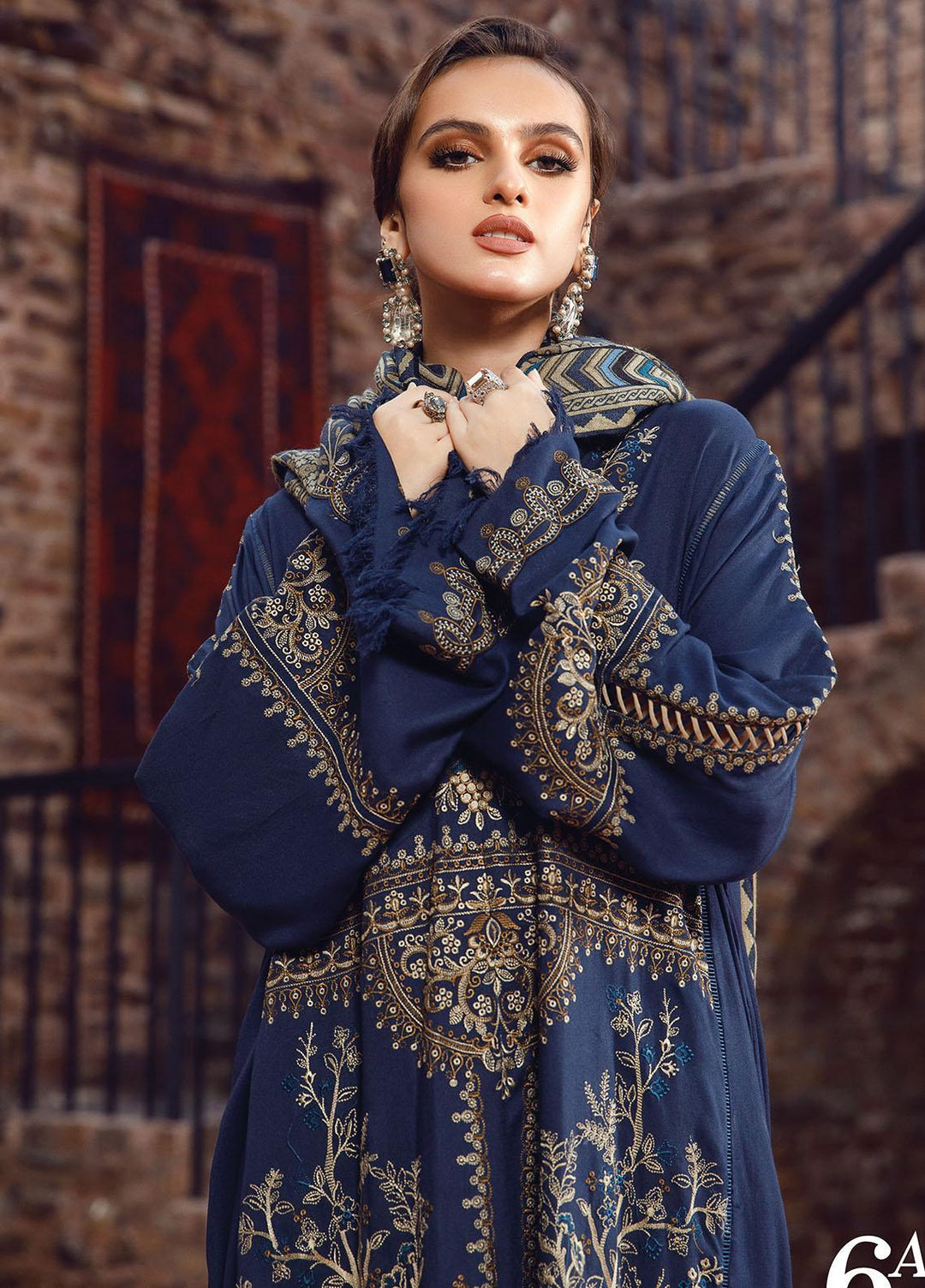 Mprints by Maria B Embroidered Linen Suits Unstitched 3 Piece MB22MW 6A - Winter Collection