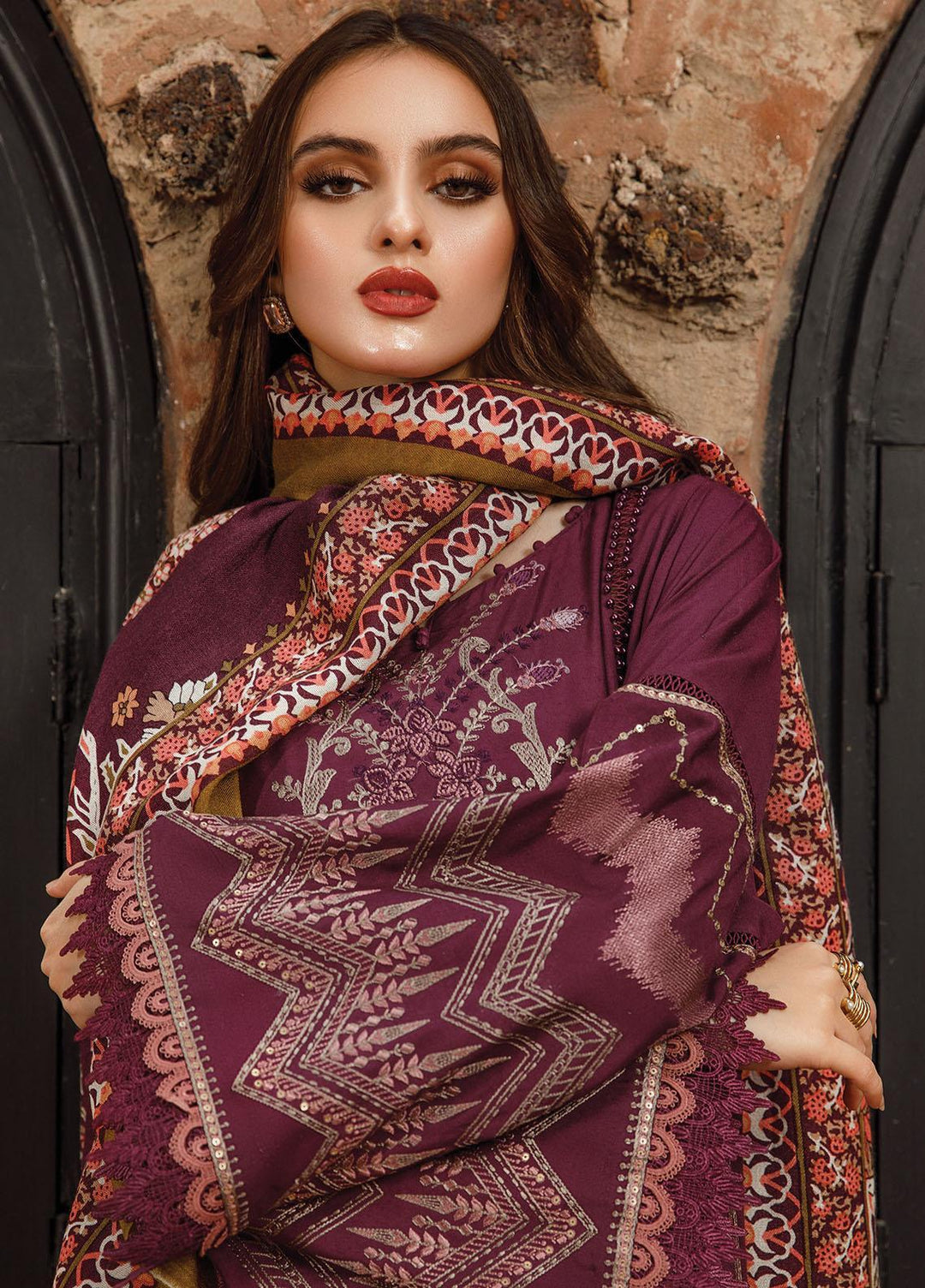 Mprints by Maria B Embroidered Cotail Suits Unstitched 3 Piece MB22MW 7B - Winter Collection