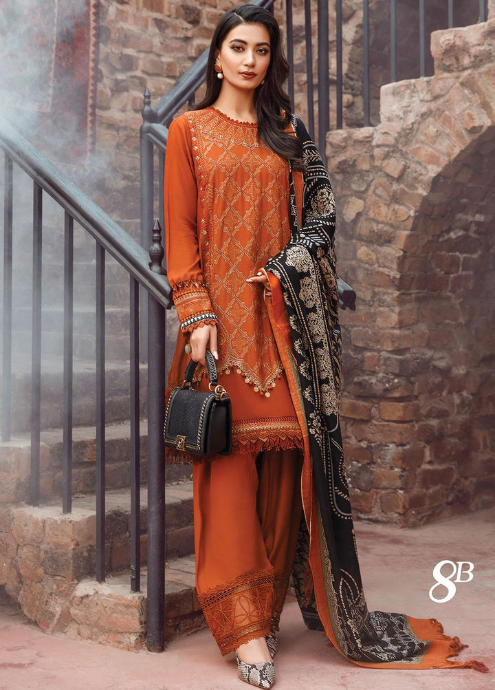 Mprints by Maria B Embroidered Linen Suits Unstitched 3 Piece MB22MW 8B - Winter Collection