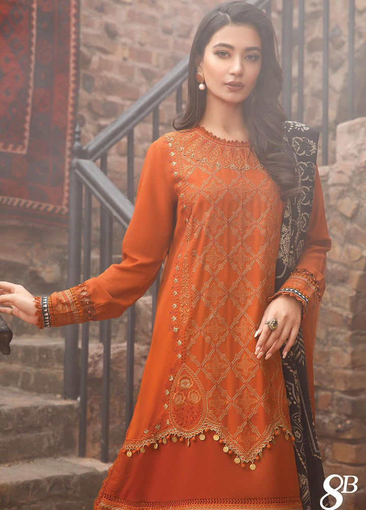 Mprints by Maria B Embroidered Linen Suits Unstitched 3 Piece MB22MW 8B - Winter Collection