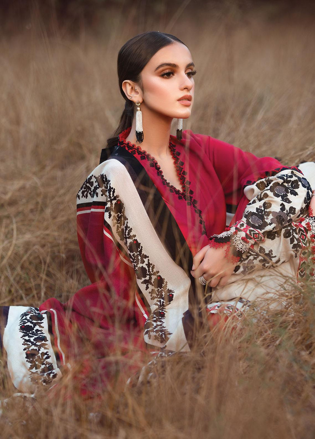 Mprints by Maria B Embroidered Karandi Suits Unstitched 3 Piece MB22MW 9B - Winter Collection