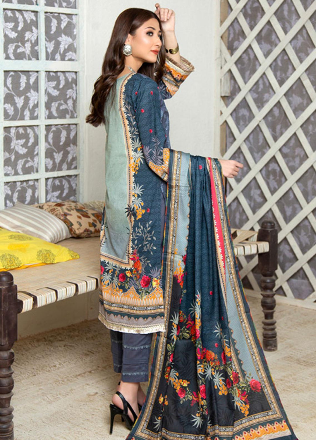Prestige Signature By MTF Embroidered Lawn Suits Unstitched 3 Piece MTF22PS 07 - Summer Collection