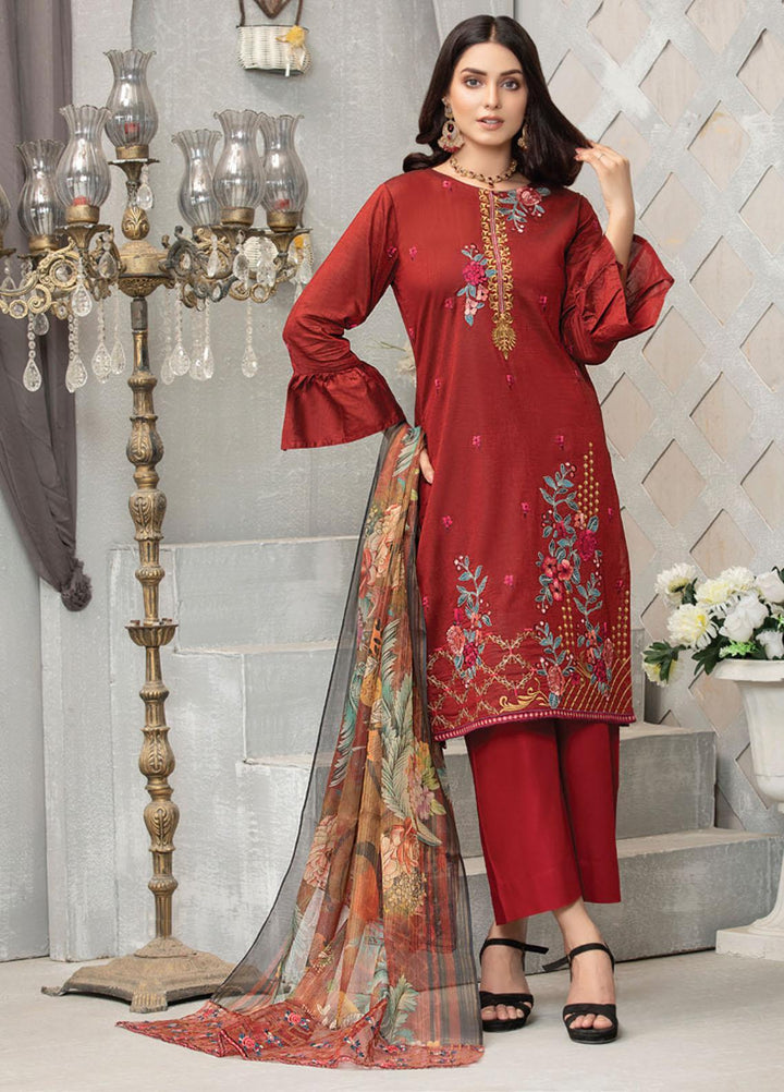 Carnation By MTF Embroidered Lawn Suits Unstitched 3 Piece MTF21C 02 - Summer Collection