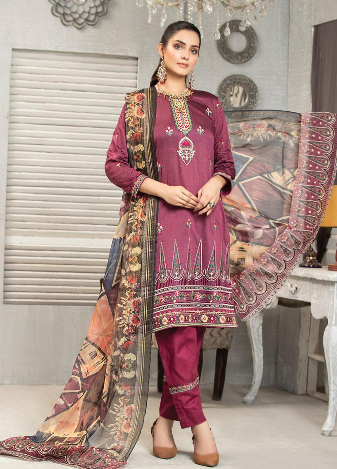 Carnation By MTF Embroidered Lawn Suits Unstitched 3 Piece MTF21C 05 - Summer Collection