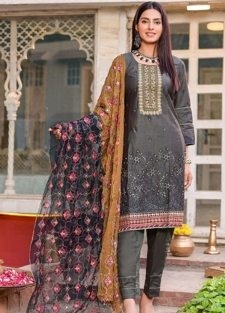 MTF Embroidered Lawn Suit Unstitched 3 Piece MTF22SI 01 - Summer Collection
