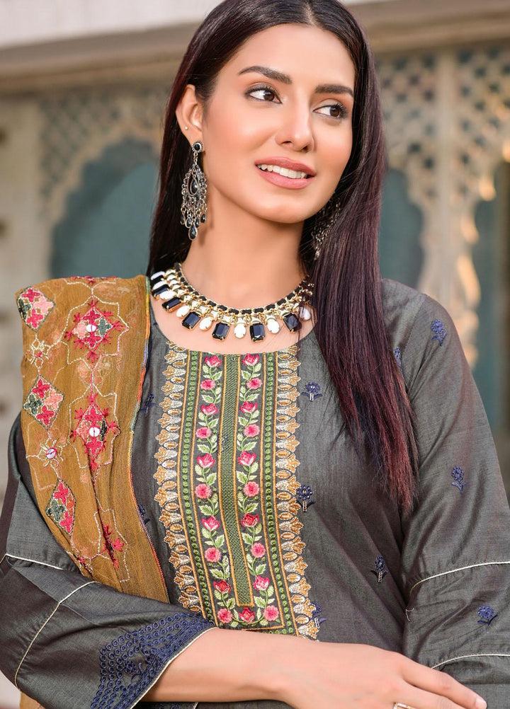 MTF Embroidered Lawn Suit Unstitched 3 Piece MTF22SI 01 - Summer Collection