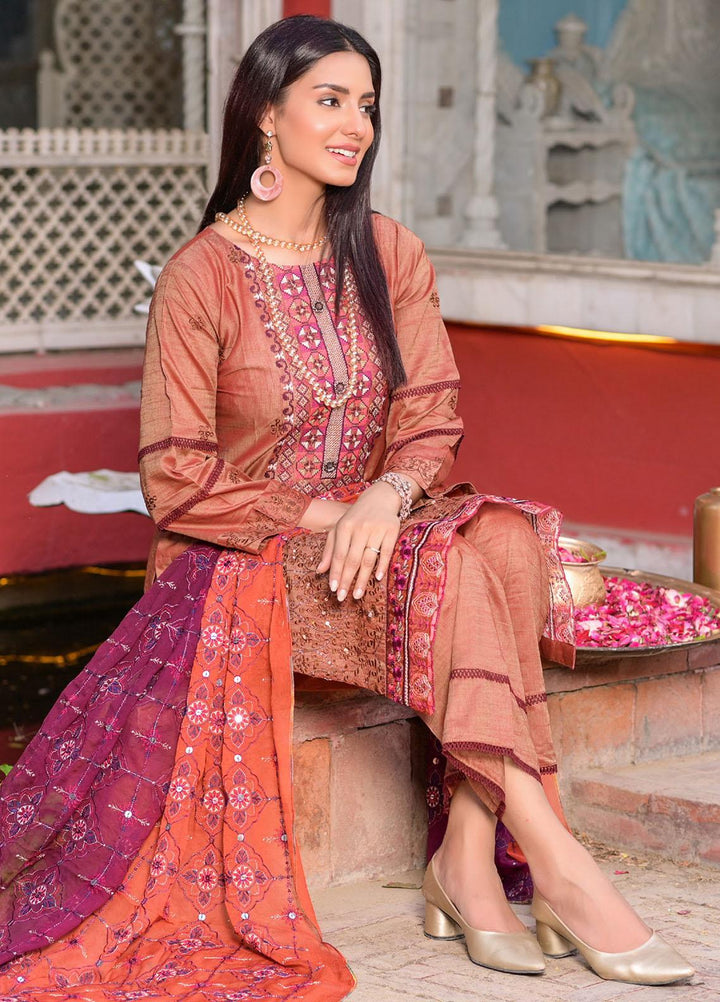 MTF Embroidered Lawn Suit Unstitched 3 Piece MTF22SI 02 - Summer Collection