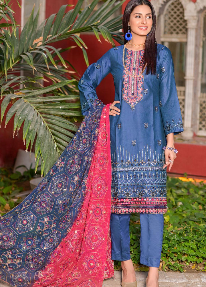 MTF Embroidered Lawn Suit Unstitched 3 Piece MTF22SI 03 - Summer Collection