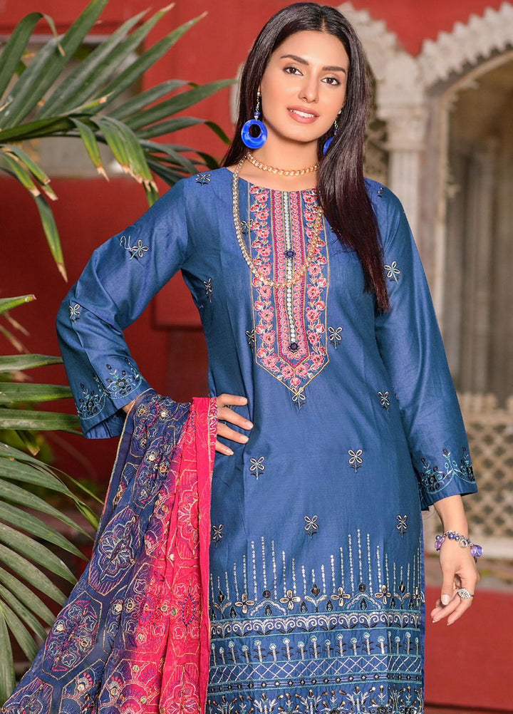 MTF Embroidered Lawn Suit Unstitched 3 Piece MTF22SI 03 - Summer Collection