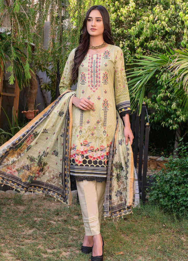 MTF Nagina Embroidered Lawn Suit Unstitched 3 Piece MTF22NE 01 - Summer Collection