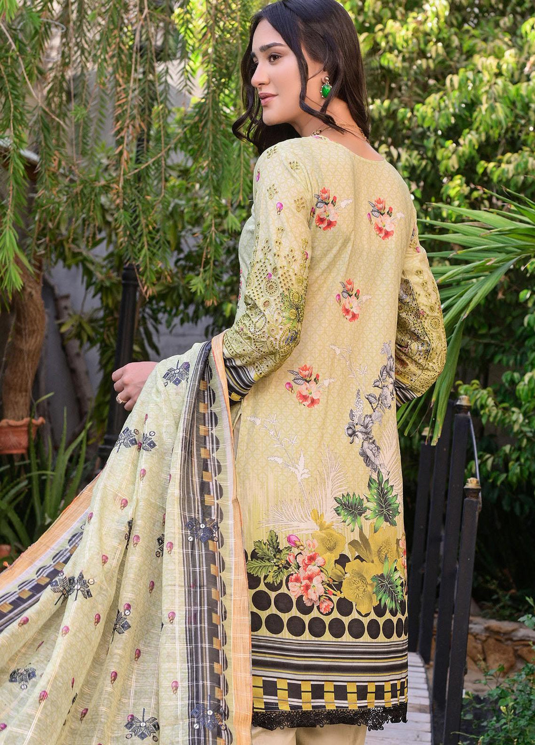 MTF Nagina Embroidered Lawn Suit Unstitched 3 Piece MTF22NE 01 - Summer Collection