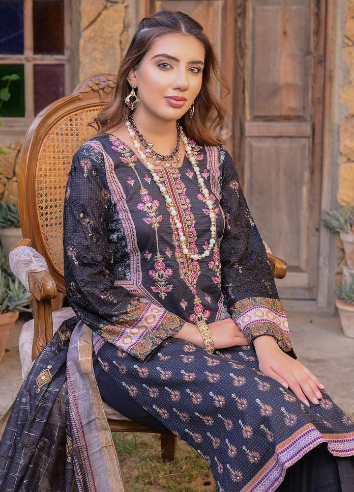MTF Nagina Embroidered Lawn Suit Unstitched 3 Piece MTF22NE 02 - Summer Collection