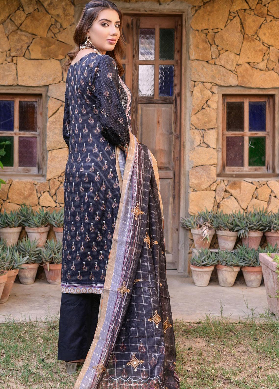 MTF Nagina Embroidered Lawn Suit Unstitched 3 Piece MTF22NE 02 - Summer Collection
