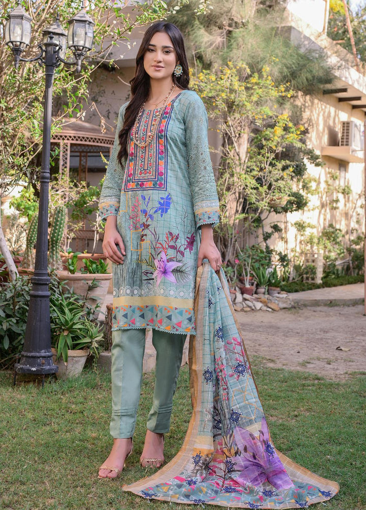 MTF Nagina Embroidered Lawn Suit Unstitched 3 Piece MTF22NE 03 - Summer Collection