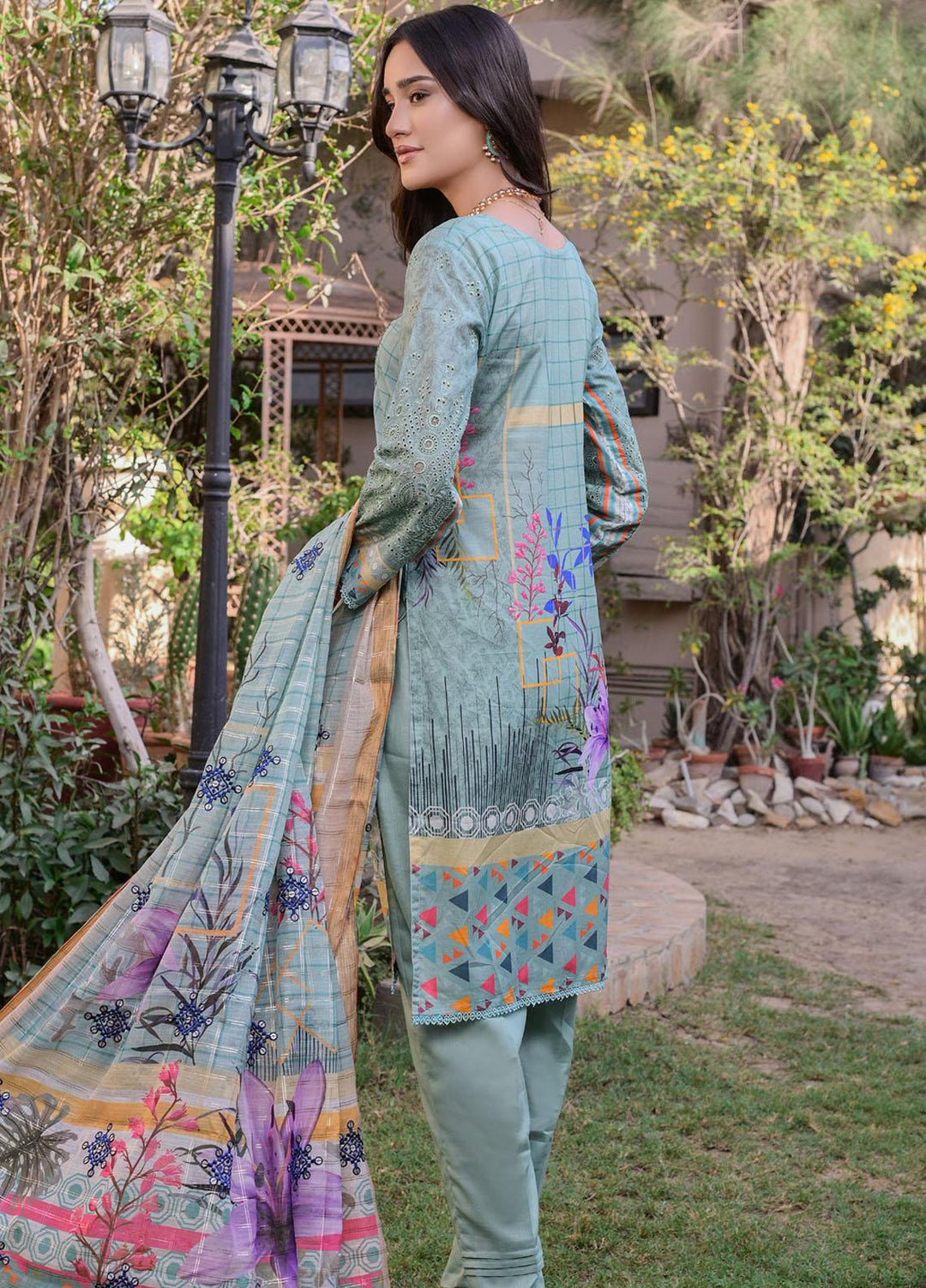 MTF Nagina Embroidered Lawn Suit Unstitched 3 Piece MTF22NE 03 - Summer Collection