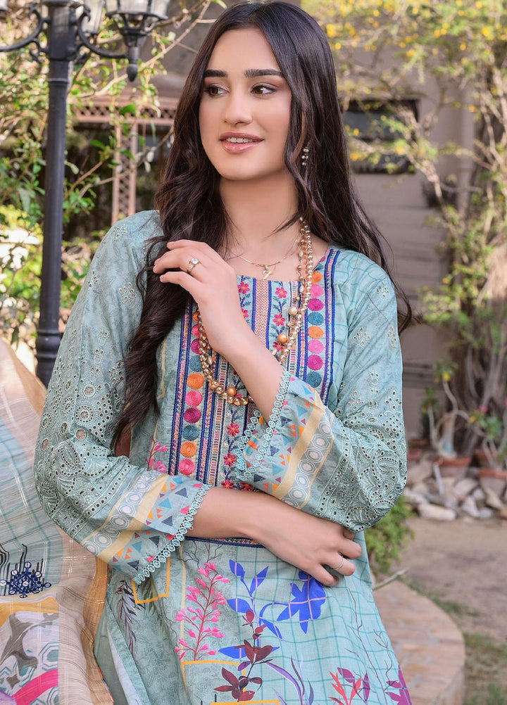 MTF Nagina Embroidered Lawn Suit Unstitched 3 Piece MTF22NE 03 - Summer Collection