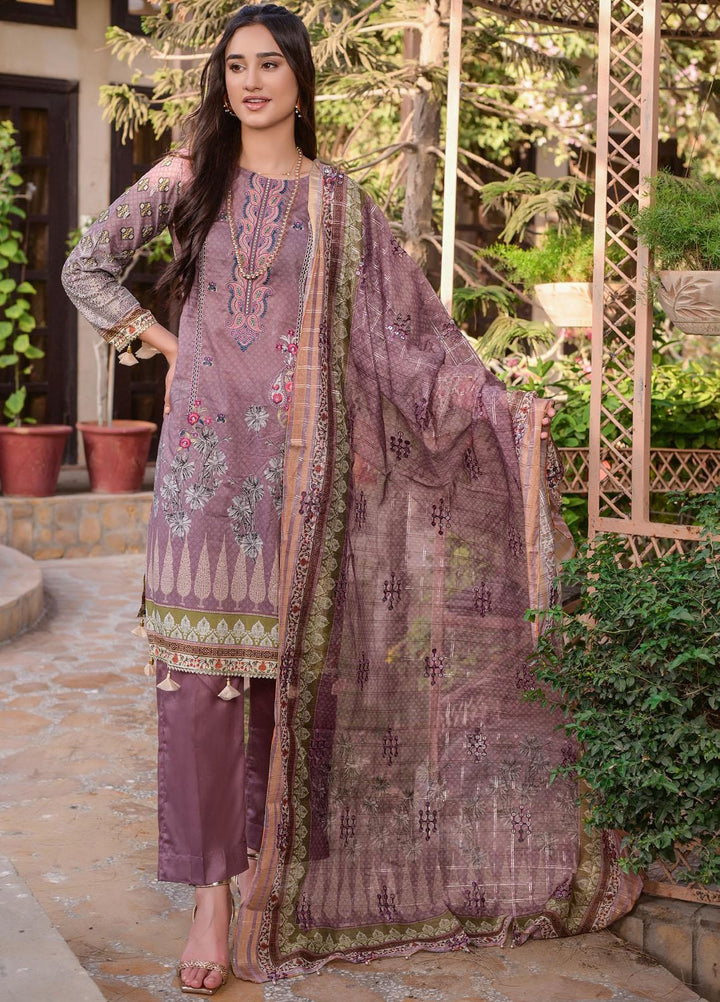 MTF Nagina Embroidered Lawn Suit Unstitched 3 Piece MTF22NE 04 - Summer Collection