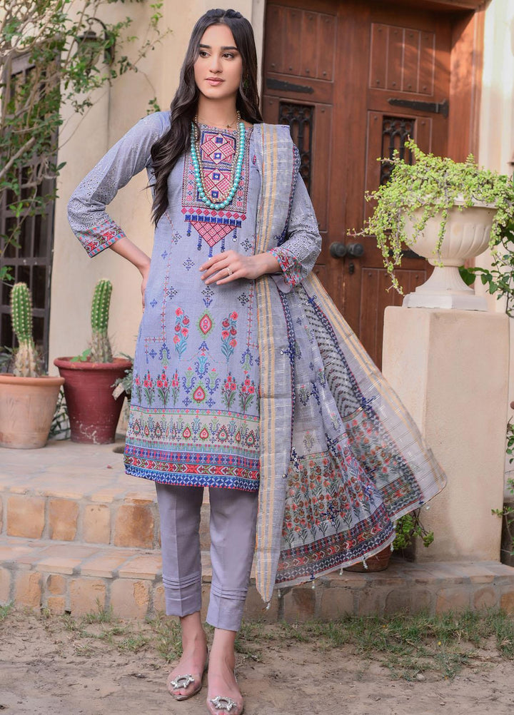 MTF Nagina Embroidered Lawn Suit Unstitched 3 Piece MTF22NE 05 - Summer Collection