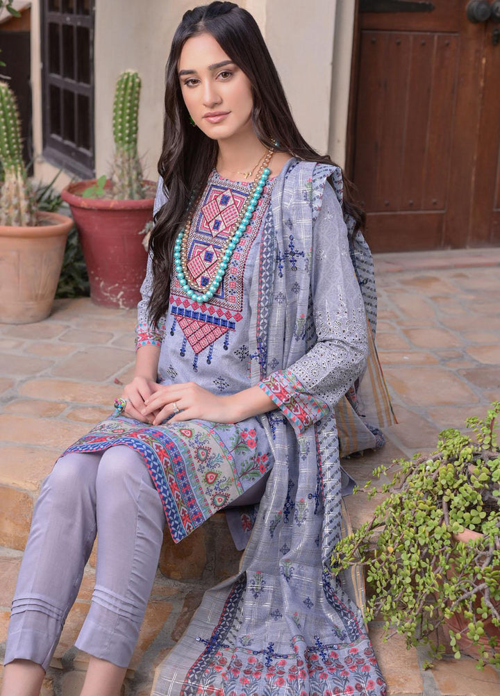 MTF Nagina Embroidered Lawn Suit Unstitched 3 Piece MTF22NE 05 - Summer Collection