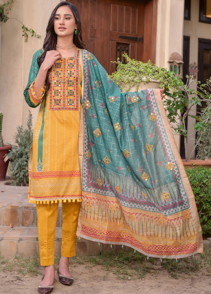 MTF Nagina Embroidered Lawn Suit Unstitched 3 Piece MTF22NE 06 - Summer Collection